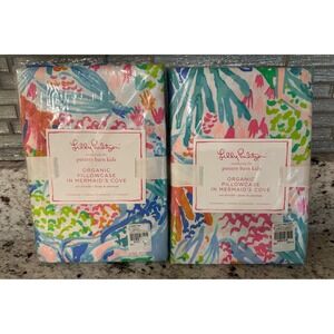 NEW Lily Pulitzer Mermaid's Cove Organic Standard pillowcases